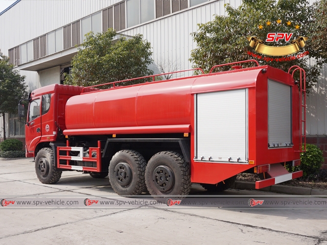 Left Back View of Fire Tank Truck - Dongfeng